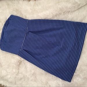 Blue & White Stripes Strapless Summer Dress
